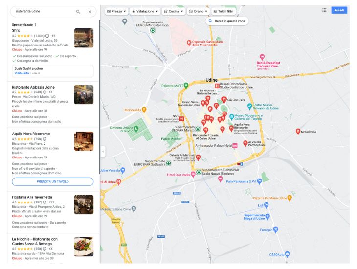 Dove appare la scheda Google Business Profile: Google Maps
